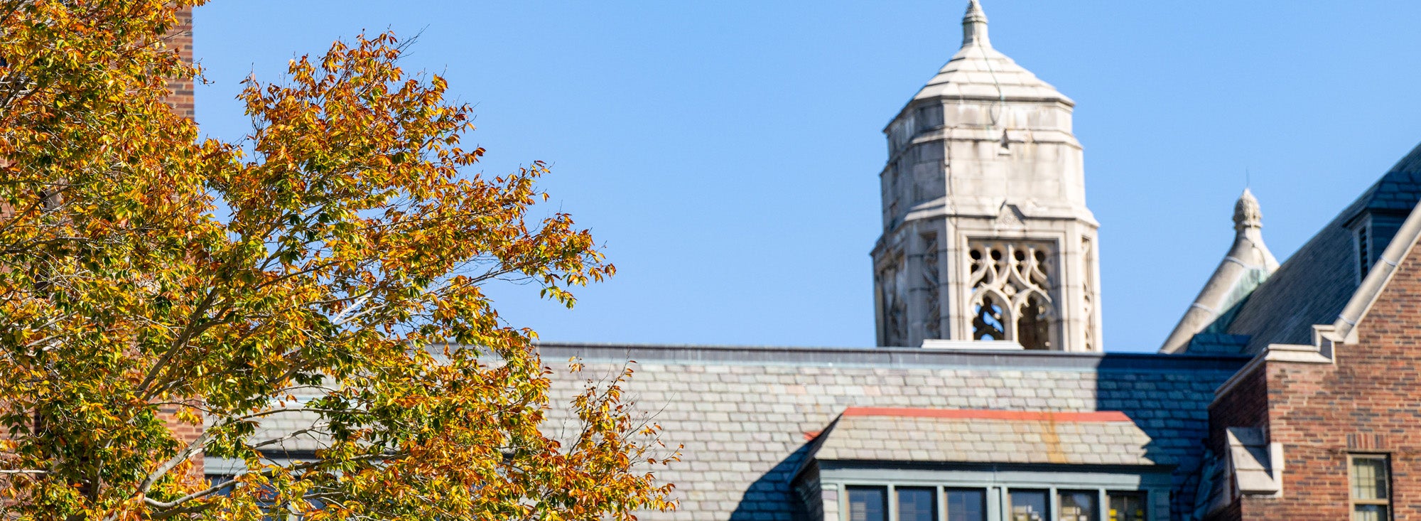 Ornate bell tower on top of Copley Hall.
